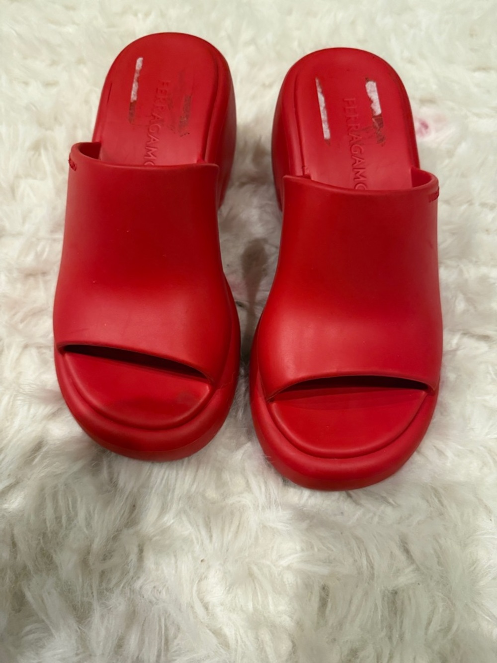 Salvatore Ferragamo Red Slide Mules - Picture 5 of 6